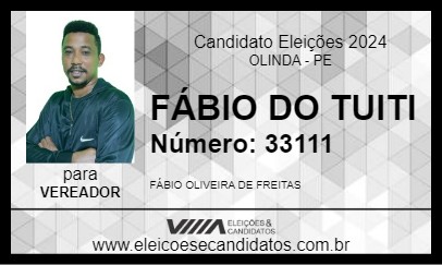 Candidato FÁBIO DO TUITI 2024 - OLINDA - Eleições