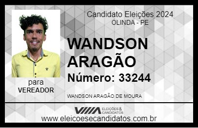 Candidato WANDSON ARAGÃO 2024 - OLINDA - Eleições