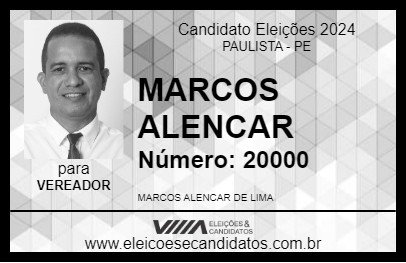 Candidato MARCOS ALENCAR 2024 - PAULISTA - Eleições