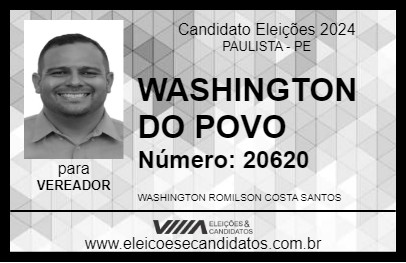 Candidato WASHINGTON DO POVO 2024 - PAULISTA - Eleições