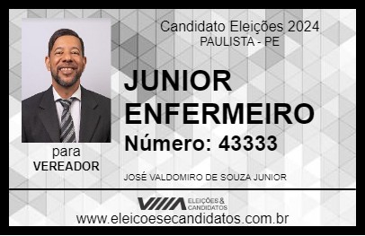 Candidato JUNIOR ENFERMEIRO 2024 - PAULISTA - Eleições