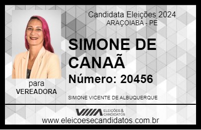 Candidato SIMONE DE CANAÃ 2024 - ARAÇOIABA - Eleições