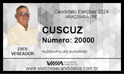 Candidato CUSCUZ 2024 - ARAÇOIABA - Eleições