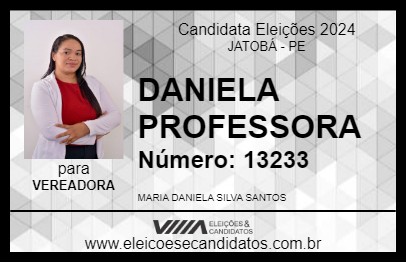 Candidato DANIELA PROFESSORA 2024 - JATOBÁ - Eleições