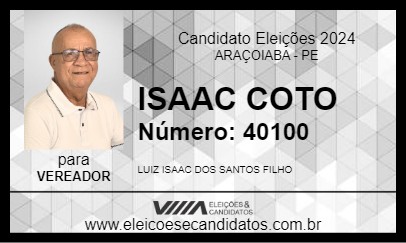 Candidato ISAAC COTO 2024 - ARAÇOIABA - Eleições