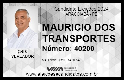 Candidato MAURICIO DOS TRANSPORTES 2024 - ARAÇOIABA - Eleições