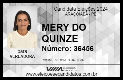 Candidato MERY DO QUINZE 2024 - ARAÇOIABA - Eleições