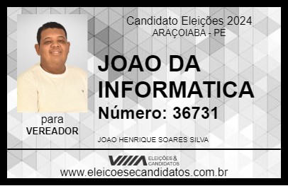 Candidato JOAO DA INFORMATICA 2024 - ARAÇOIABA - Eleições