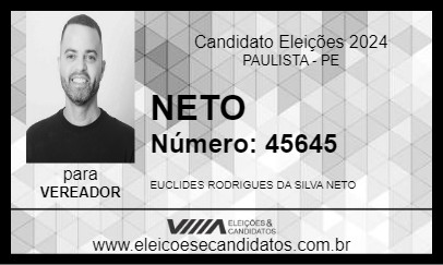 Candidato NETO 2024 - PAULISTA - Eleições