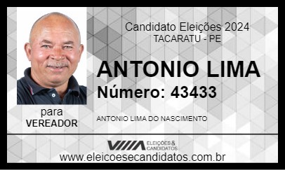 Candidato ANTONIO LIMA 2024 - TACARATU - Eleições