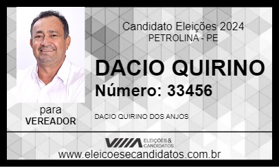 Candidato DACIO QUIRINO 2024 - PETROLINA - Eleições