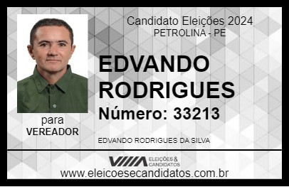 Candidato EDVANDO RODRIGUES 2024 - PETROLINA - Eleições