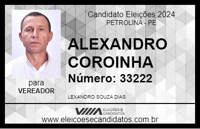 Candidato LEXSANDRO COROINHA 2024 - PETROLINA - Eleições