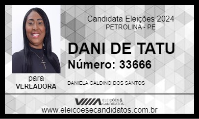 Candidato DANI DE TUTU 2024 - PETROLINA - Eleições