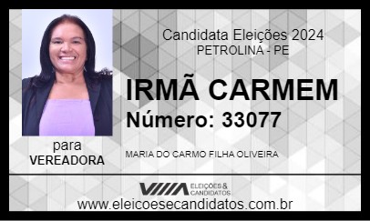 Candidato IRMÃ CARMEM 2024 - PETROLINA - Eleições