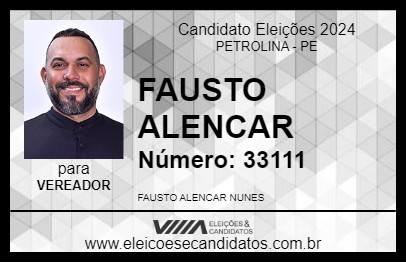 Candidato FAUSTO ALENCAR 2024 - PETROLINA - Eleições