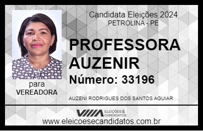 Candidato PROFESSORA AUZENIR 2024 - PETROLINA - Eleições