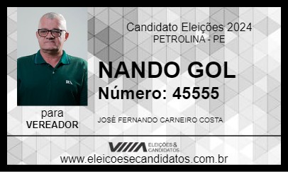 Candidato NANDO GOL 2024 - PETROLINA - Eleições