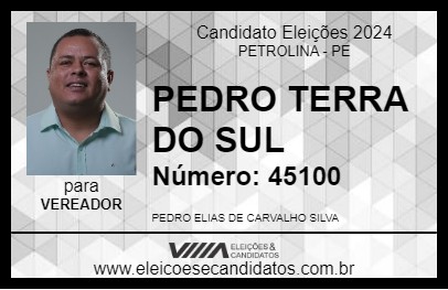 Candidato PEDRO TERRA DO SUL 2024 - PETROLINA - Eleições