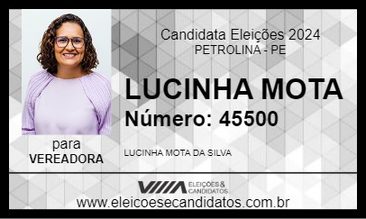 Candidato LUCINHA MOTA 2024 - PETROLINA - Eleições