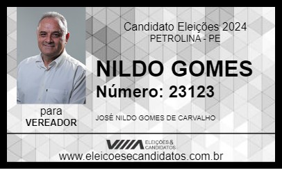 Candidato NILDO GOMES 2024 - PETROLINA - Eleições