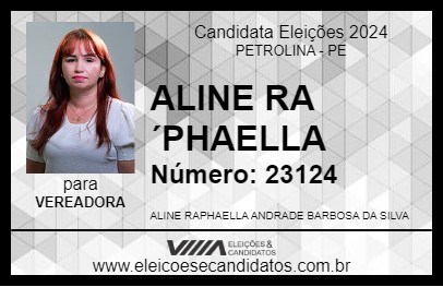 Candidato ALINE RA´PHAELLA 2024 - PETROLINA - Eleições