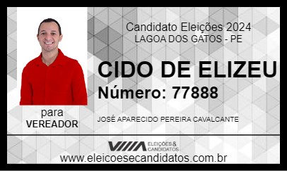 Candidato CIDO DE ELIZEU 2024 - LAGOA DOS GATOS - Eleições