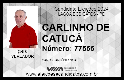 Candidato CARLINHO DE CATUCÁ 2024 - LAGOA DOS GATOS - Eleições