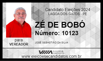 Candidato ZÉ DE BOBÓ 2024 - LAGOA DOS GATOS - Eleições