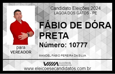 Candidato FÁBIO DE DÓRA PRETA 2024 - LAGOA DOS GATOS - Eleições