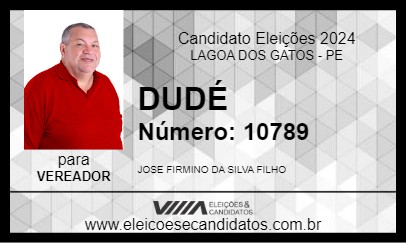 Candidato DUDÉ 2024 - LAGOA DOS GATOS - Eleições