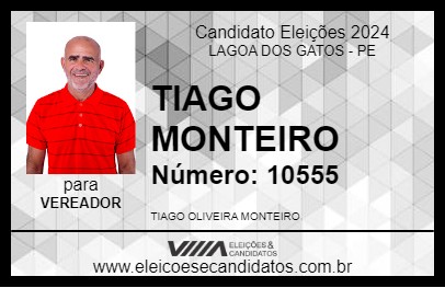 Candidato TIAGO MONTEIRO 2024 - LAGOA DOS GATOS - Eleições