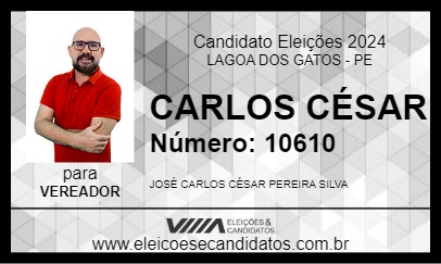 Candidato CARLOS CÉSAR 2024 - LAGOA DOS GATOS - Eleições