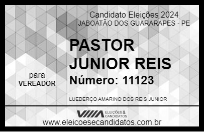 Candidato PASTOR JUNIOR REIS 2024 - JABOATÃO DOS GUARARAPES - Eleições