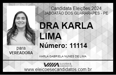 Candidato DRA KARLA LIMA 2024 - JABOATÃO DOS GUARARAPES - Eleições