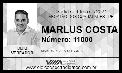 Candidato MARLUS COSTA 2024 - JABOATÃO DOS GUARARAPES - Eleições