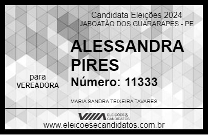 Candidato ALESSANDRA PIRES 2024 - JABOATÃO DOS GUARARAPES - Eleições