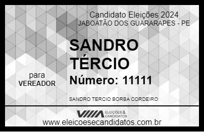 Candidato SANDRO TÉRCIO 2024 - JABOATÃO DOS GUARARAPES - Eleições