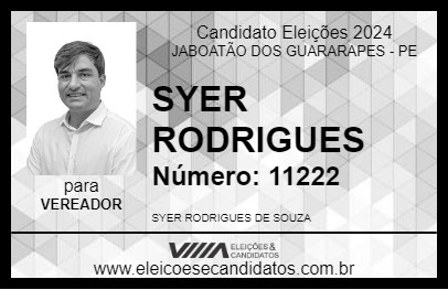 Candidato SYER RODRIGUES 2024 - JABOATÃO DOS GUARARAPES - Eleições