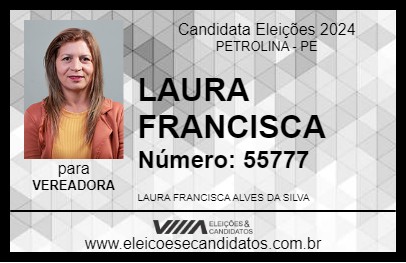 Candidato LAURA FRANCISCA 2024 - PETROLINA - Eleições