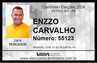 Candidato ENZZO CARVALHO 2024 - PETROLINA - Eleições