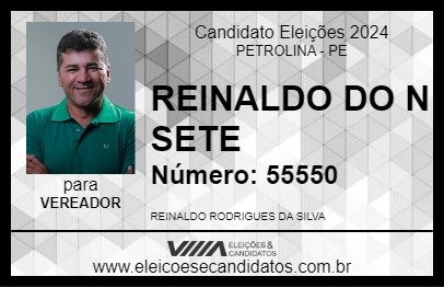 Candidato REINALDO DO N SETE 2024 - PETROLINA - Eleições