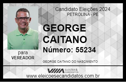 Candidato GEORGE CAITANO 2024 - PETROLINA - Eleições