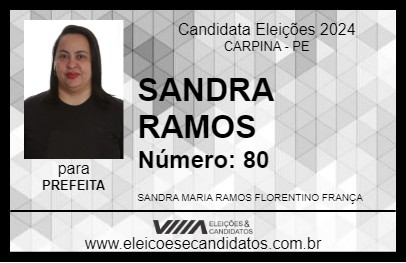 Candidato SANDRA RAMOS 2024 - CARPINA - Eleições