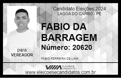 Candidato FABIO DA BARRAGEM 2024 - LAGOA DO CARRO - Eleições