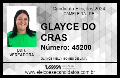 Candidato GLAYCE 2024 - GAMELEIRA - Eleições