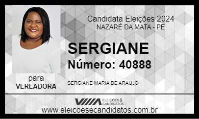 Candidato SERGIANE 2024 - NAZARÉ DA MATA - Eleições