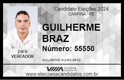 Candidato GUILHERME BRAZ 2024 - CARPINA - Eleições