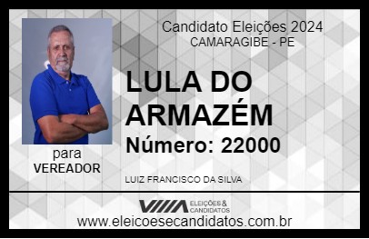 Candidato LULA DO ARMAZÉM 2024 - CAMARAGIBE - Eleições