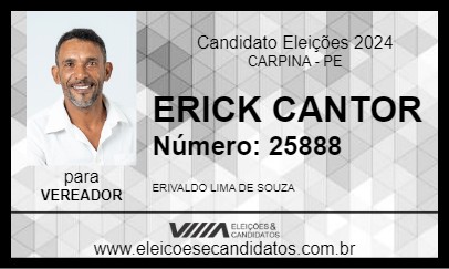 Candidato ERICK CANTOR 2024 - CARPINA - Eleições